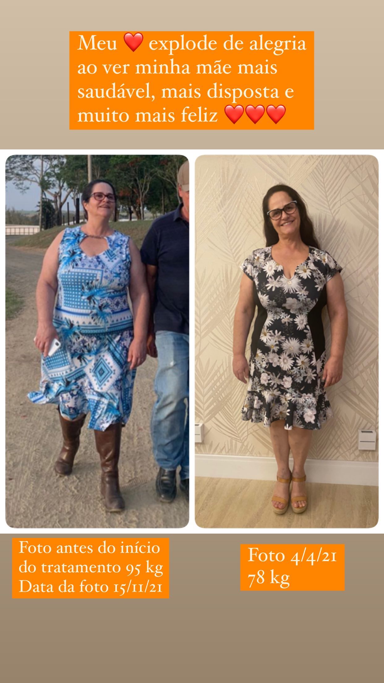 Resultado do tratamento — paciente 1